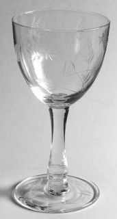 Unknown Crystal Unk1869 Wine Glass   Clear,Gray Cut Roses