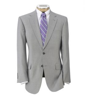 Signature 2 Button Wool Pleated Suit Regal  Light Grey Sharkskin JoS. A. Bank