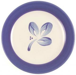 Pfaltzgraff Villa Flora Salad Plate, Fine China Dinnerware   Blue Leaf,Flowers,D