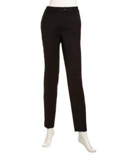 Button Tab Ankle Trousers, Black