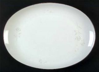 Treasure Chest Eternal Rose 16 Oval Serving Platter, Fine China Dinnerware   Wh