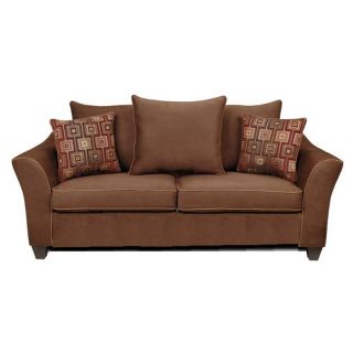 Chelsea Home Kendra Sofa   Victory Chocolate / Brancusi Ruby with Victory Sepia