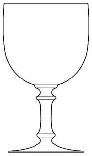Baccarat Bourgogne Water Goblet   Two Wafer Stem, Plain Bowl, No Trim