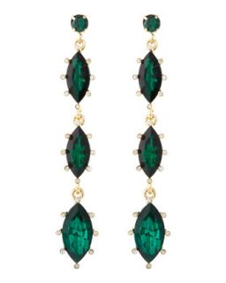Linear Marquise Drop Earrings, Emerald