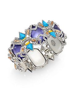 Alexis Bittar Lucite, Turquoise, Jasper & Crystal Cluster Bracelet   Sky Blue