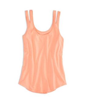 Neon Tangerine AEO Factory Double Strap Graphic Tank, Womens L