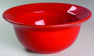 Pier 1 Red Rim Cereal Bowl, Fine China Dinnerware   Solid Red, Rim, Smooth, No T