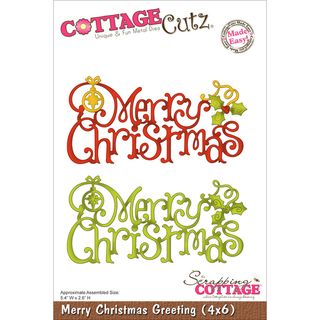 Cottagecutz Die 4x6 merry Christmas Greeting