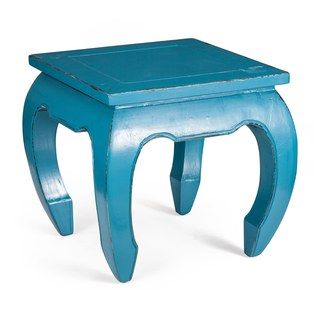 Donahue Distressed Turquoise Blue Side Table