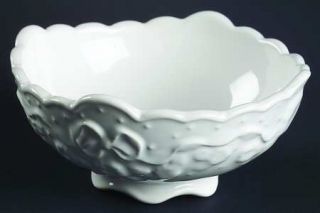 Porta Tessa Coupe Cereal Bowl, Fine China Dinnerware   Lynn Hollyn,All White,Emb