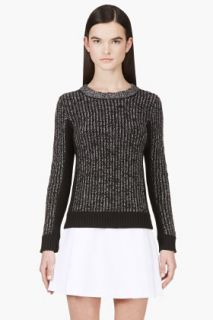 Rag And Bone Black And Grey Paula Pullover Sweater