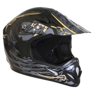 Off Road Black and Gold Helmet   Small