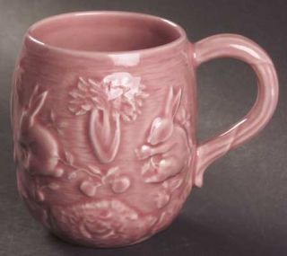 Bordallo Pinheiro Rabbit Pink Mug, Fine China Dinnerware   Embossed Rabbits & La