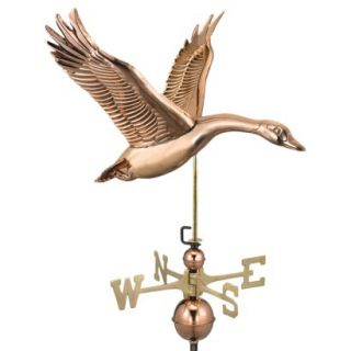 Good Directions Feathered Goose Weathervane   Polished Copper