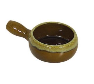 Browne Foodservice 12 oz Ceramic Onion Soup Bowl, With Side Handle, Brown