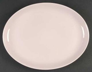 Iroquois Casual Pink 12 Oval Serving Platter, Fine China Dinnerware   Russel Wr