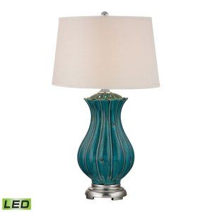 Dimond Lighting DMD D2453 LED Pewsey Oversized Ceramic Table Lamp with Silver Le