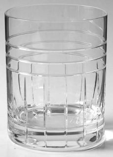 Reed & Barton Crystal Tempo Double Old Fashioned   Clear,Deep Vertical Cuts Unde
