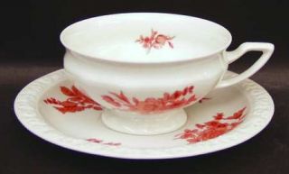 Rosenthal   Continental Monticello Orange Footed Cup & Saucer Set, Fine China Di