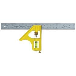 16 inch Combination Square (Die Cast MetalBlade Finish ChromeMeasuring System Inch/MetricType Combination SquareWeight 0.83 pounds)