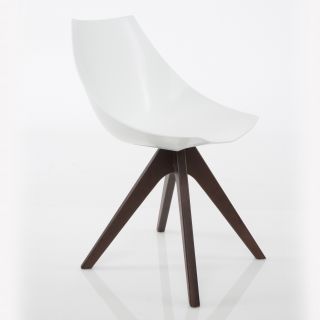Alex White/ Brown Modern Accent Chair