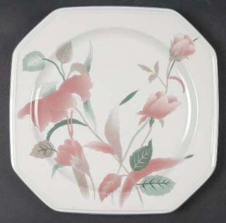 Mikasa Silk Flowers Dinner Plate, Fine China Dinnerware   Octagonal,Pink Flowers