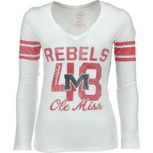 Mississippi Rebels 47 Brand NCAA Wmns Homerun Long Sleeve Vneck T shirt