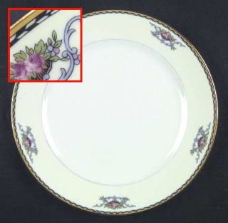 Noritake Camilla Dinner Plate, Fine China Dinnerware   Yellow & Black Edge,Blue