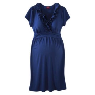 MERONA Waterloo Blue Ruffle Nck Cap Slv Short Dress   L