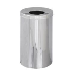 Safco Reflections Open Top Trash Receptacle (Chrome Dimensions 18.5 inches in diameter x 29.5 inches high Weight 16 pounds Greenguard certifiedMaterials Steel  )