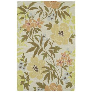 Retreat Oatmeal Floral Hand Tufted Rug (80 X 110)