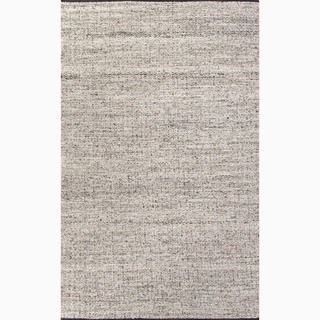 Handmade Gray/ Ivory Wool/ Art Silk Reversible Rug (2 X 3)