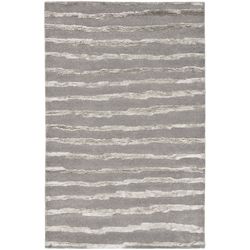 Handmade Soho Stripes Grey New Zealand Wool Rug (6 X 9)