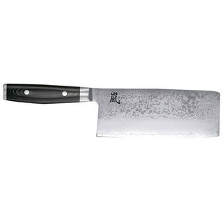 Yaxell Ran 7 inch Cleaver (Black handleBlade materials VG10 stainless steel cladHandle materials Black canvas micartaBlade length 7 inchesHandle length 5 inchesWeight 1 poundDimensions 15 inches x 3 inches x 1 inch )
