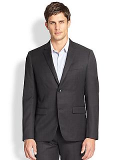 Theory Wellar Shebster Wool Blazer   Charcoal