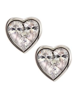 Cubic Zirconia Heart Stud Earrings