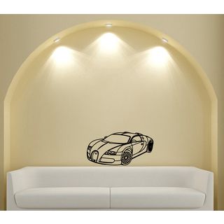 35 inch Wide Bugatti Veyron Vinyl Wall Decal (Glossy blackMaterials VinylQuantity One (1) decalSetting IndoorDimensions 25 inches high x 35 inches wide )