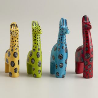 Assorted Mini Kisii Soapstone Giraffes, Set of 4   World Market