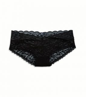 Black Aerie for AEO Vintage Lace Boybrief, Womens XS