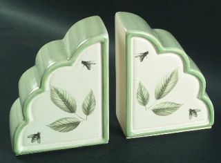 Haeger Naturewood (Set of 2) China Bookend, Fine China Dinnerware   Leaves, Inse