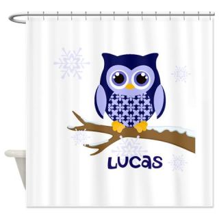  Custom name winter owl blue Shower Curtain  Use code FREECART at Checkout