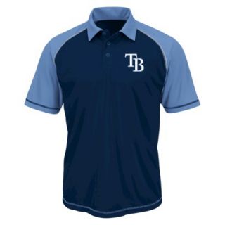 MLB Mens Tampa Bay Rays Synthetic Polo T Shirt   Blue (S)