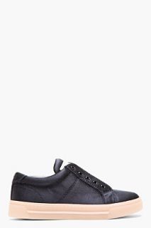 Marc By Marc Jacobs Navy Satin Laceless Cute Kicks Sneakers