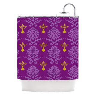 Kess Inhouse Nicole Ketchum Purple Crowns Damask Shower Curtain   NK1001ASC01