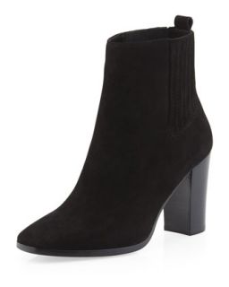 Lianna Stretch Ankle Boot, Black Suede