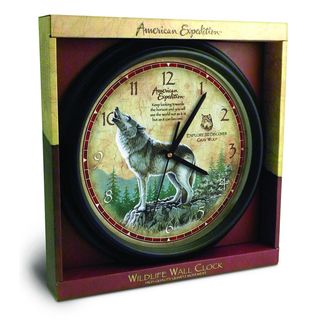 American Expedtion 16 inch Grey Wolf Wall Clock