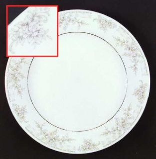 China Pearl Olivia Dinner Plate, Fine China Dinnerware   Lilac/Gray/White Sprays