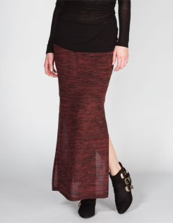 Space Dye Sweater Knit Maxi Skirt Burgundy In Sizes X Small, Small,
