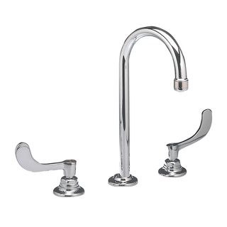 Monterrey 8 inch Widespread 2 handle High arc Bathroom Faucet In Polished Chrome With Grid Drain