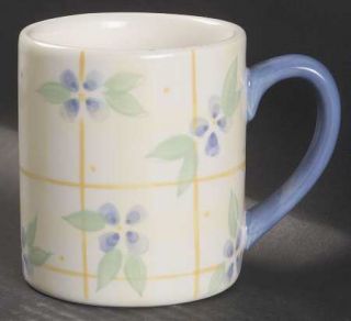 Pfaltzgraff Floral Breeze Mug, Fine China Dinnerware   Blue Flowers,Yellow Trell